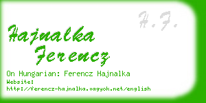 hajnalka ferencz business card